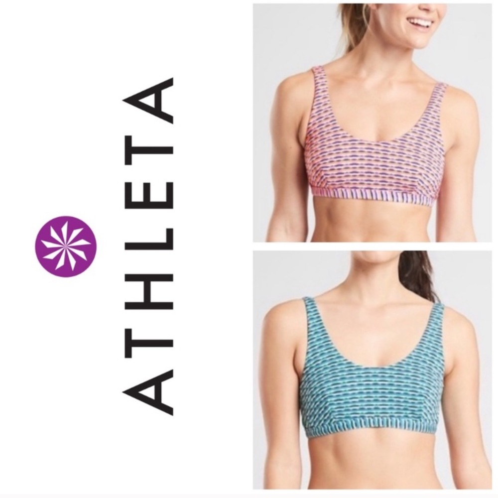 Athleta Marbella Scoop Neck Bikini Tops pink & blue CLEARANCE!
